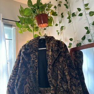 Forever 21 Plush Brown and Black Teddy Jacket